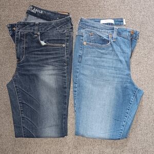 American Eagle Outfitters Skinny Jeans Duo - Dark Wash & Light Wash Blue